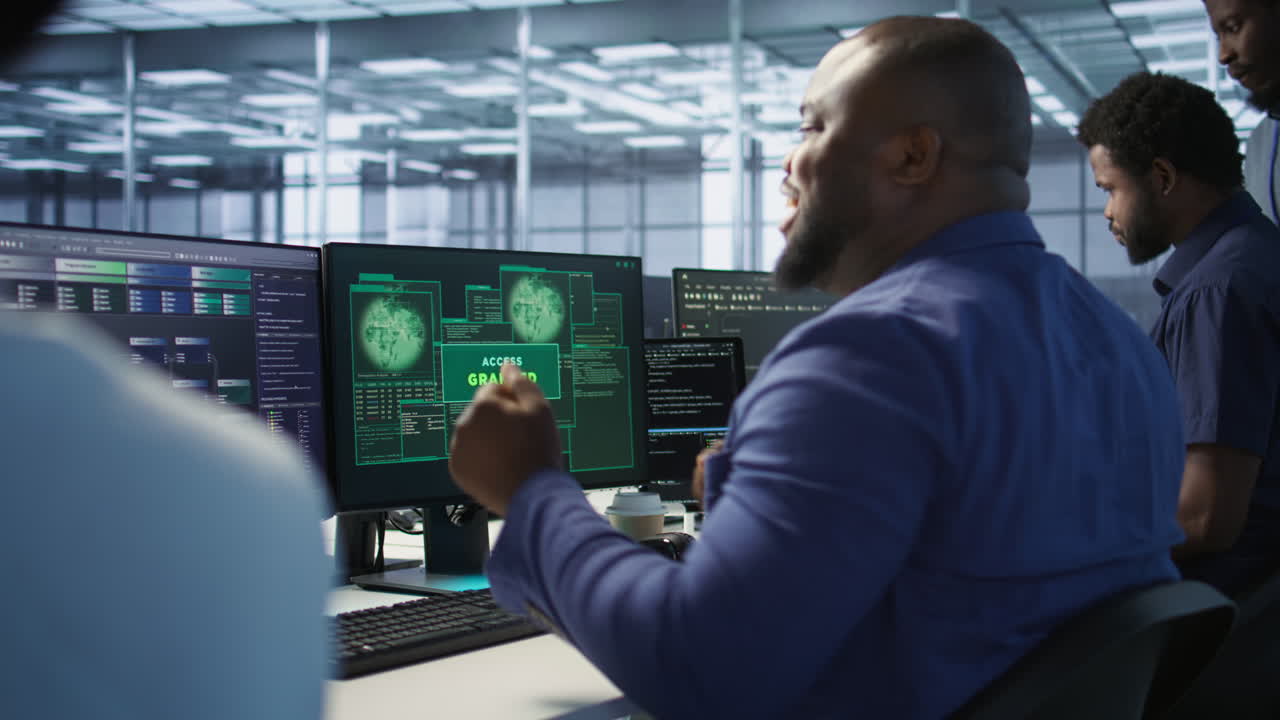 Team of Cybersecurity Professionals Monitoring Systems