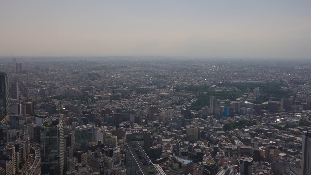 Endless Urban Sprawl, Tokyo City extending as far as eye can see, Japan