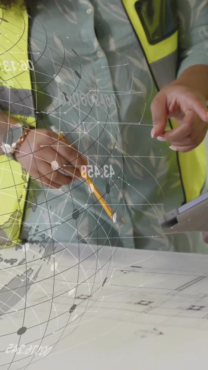 Animation of statistics and data processing over diverse architects in office
