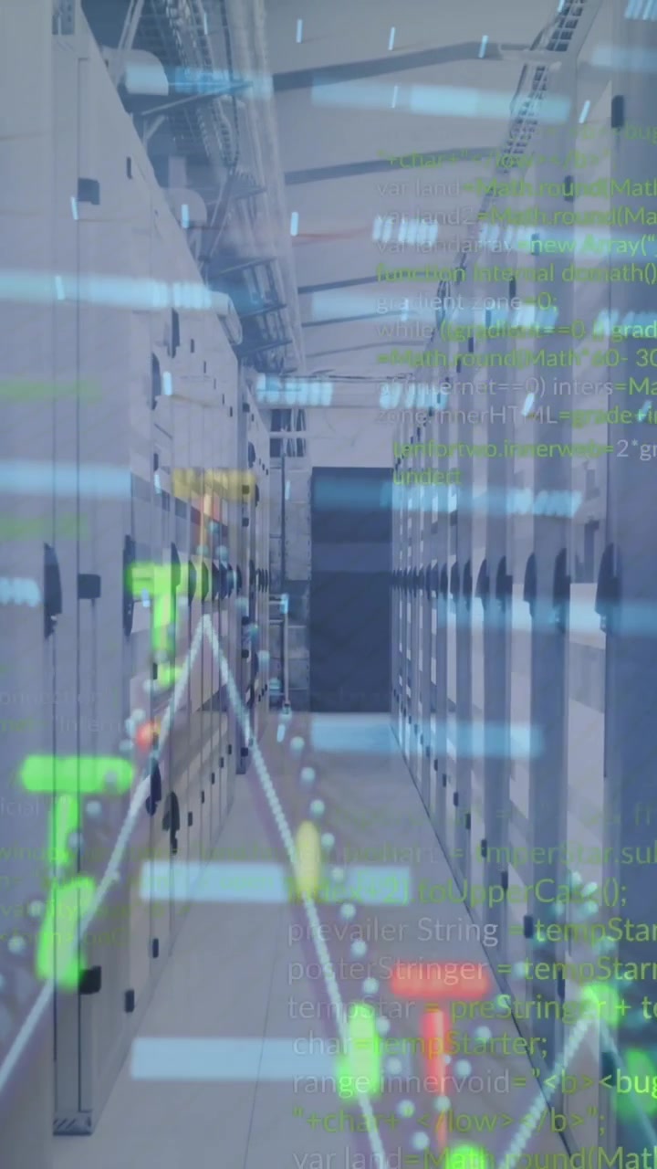 Animation of financial data processing over computer servers