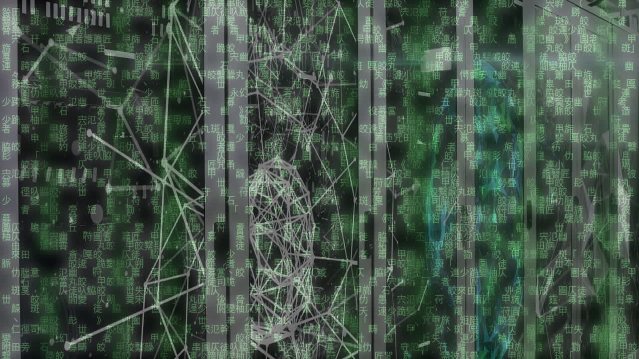 Animation of data processing over connections and computer servers