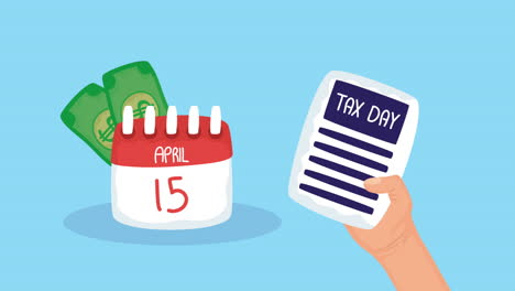 tax day animation with calendar