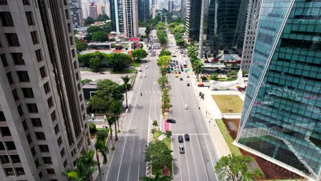 faria lima avenue  postcard of downtown district of sao paulo brazil.