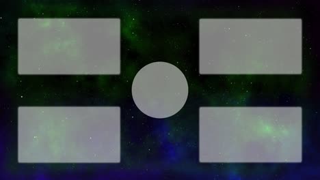 espacio galaxia tarjeta de finalización pantalla de finalización gráficos de movimiento
