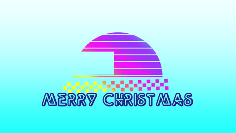 Texto-Retro-De-Feliz-Navidad-Con-Patrón-Geométrico-En-Degradado-Azul