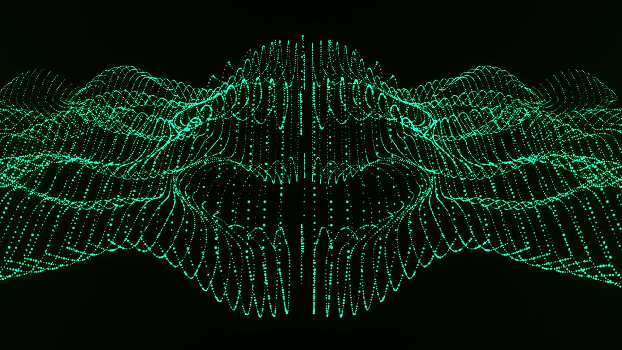 Green Particle Wave Motion Background