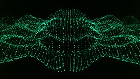 fondo de movimiento de onda de partículas verde