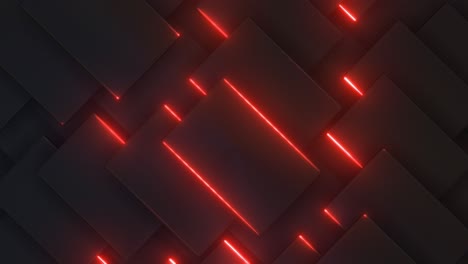 abstract geometric dark pattern with red neon lines