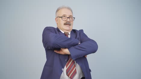 el hombre de negocios aburrido suspira.