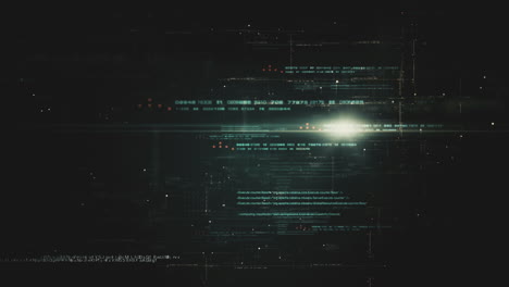 Futuristic cryptocurrency blockchain Matrix simulation of cryptographic hash mining concept, performing analytic computational