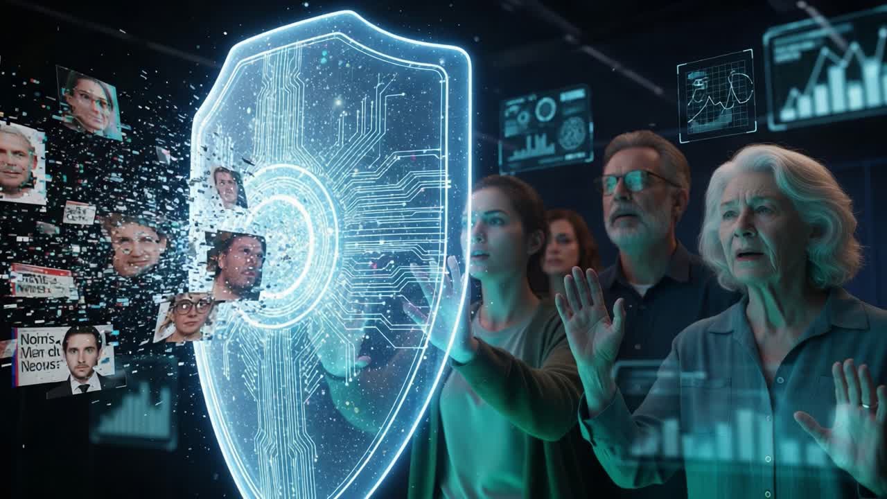 A Group Engaged in a Digital Defense Simulation, Analyzing Security Threats and Interacting with Advanced Technology in a High-Tech Environment