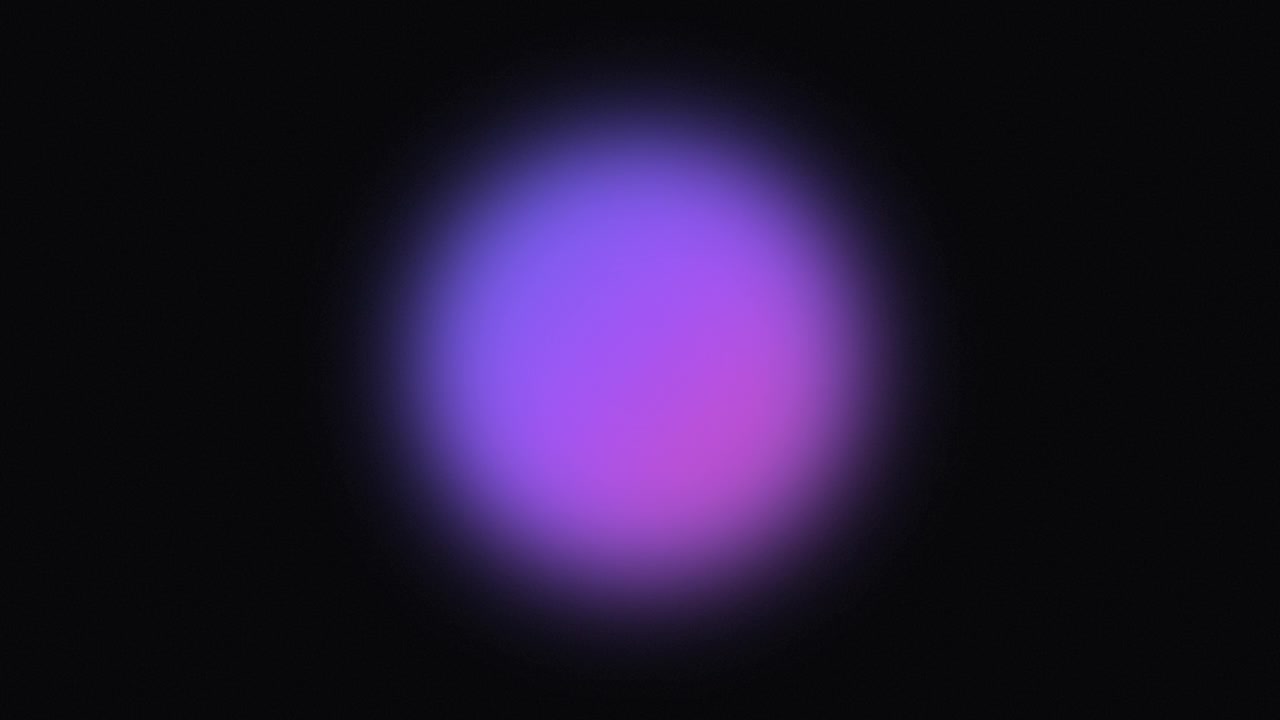 Abstract Glowing Purple Sphere Pulsing on Black Background