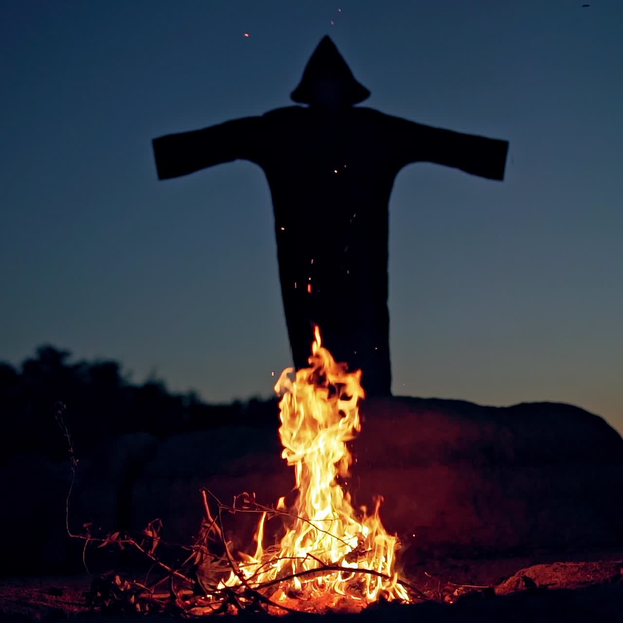 Witch raising hands up