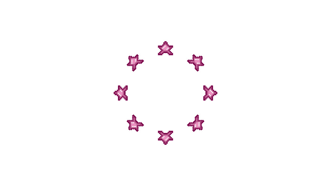Pixel Art Mini Star Spinning Circle Animated Overlay Transparent 30fps (1)