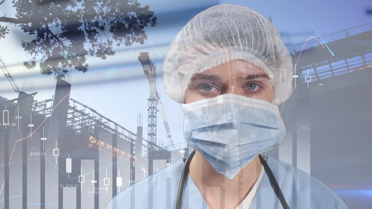 마스크를 쓴 여자에 대한 그래프와 차트입니다.