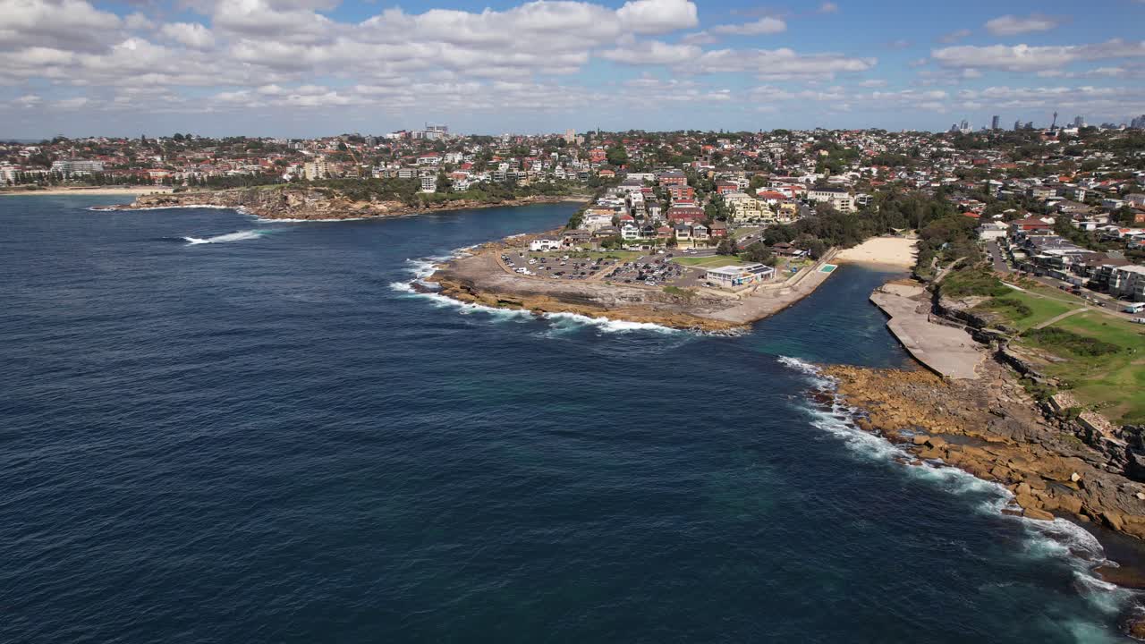 Clovelly Beach And Bay With Gordons Bay In Sydney, NSW, Australia - Drone Shot