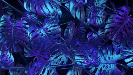 neon tropical leaves background