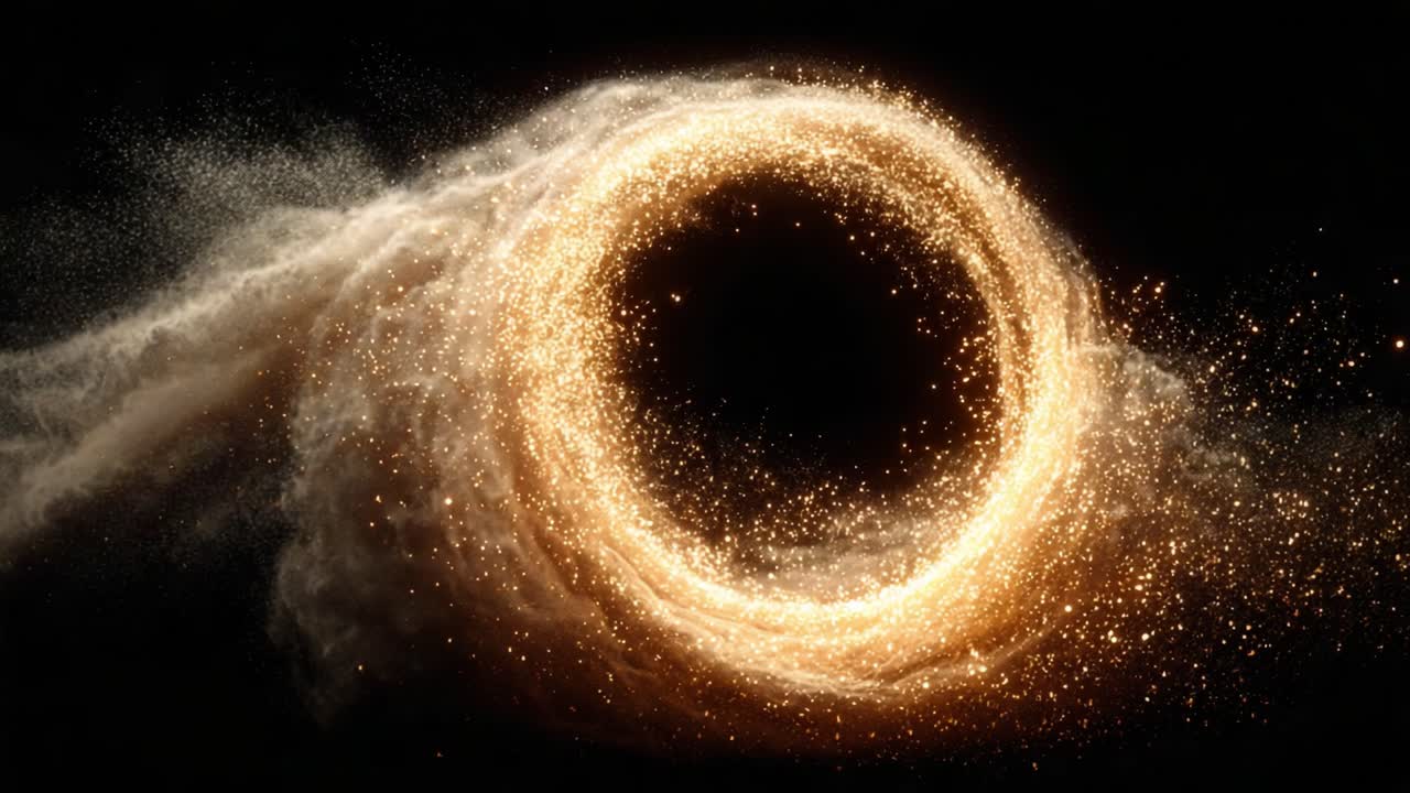 A Stunning Visual of a Glowing Energy Orb Surrounded by Sparkling Particles and Ethereal Clouds, Capturing the Essence of Cosmic Beauty and Dynamic Motion