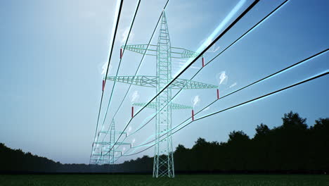 ar data visualization of energy flowing through overhead power lines