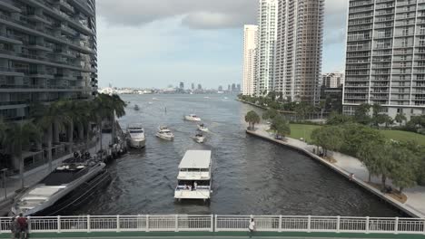 busy miami river inlet in florida