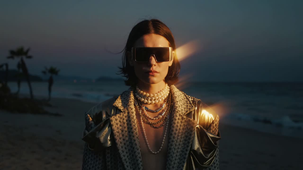 Fashion model on the beach