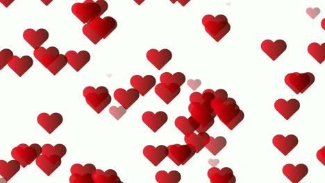 iconos de corazones de amor animación moviéndose hacia arriba dibujos animados en fondo blanco, bueno para el concepto de marketing o fondo de video corto para redes sociales historia