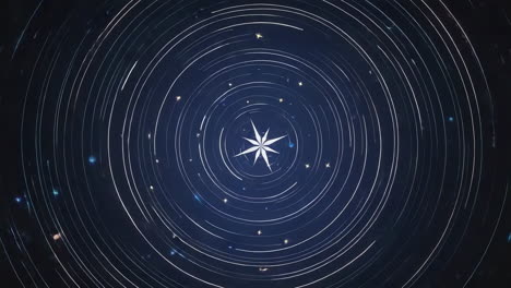 cosmic starry sky with concentric circles and central star