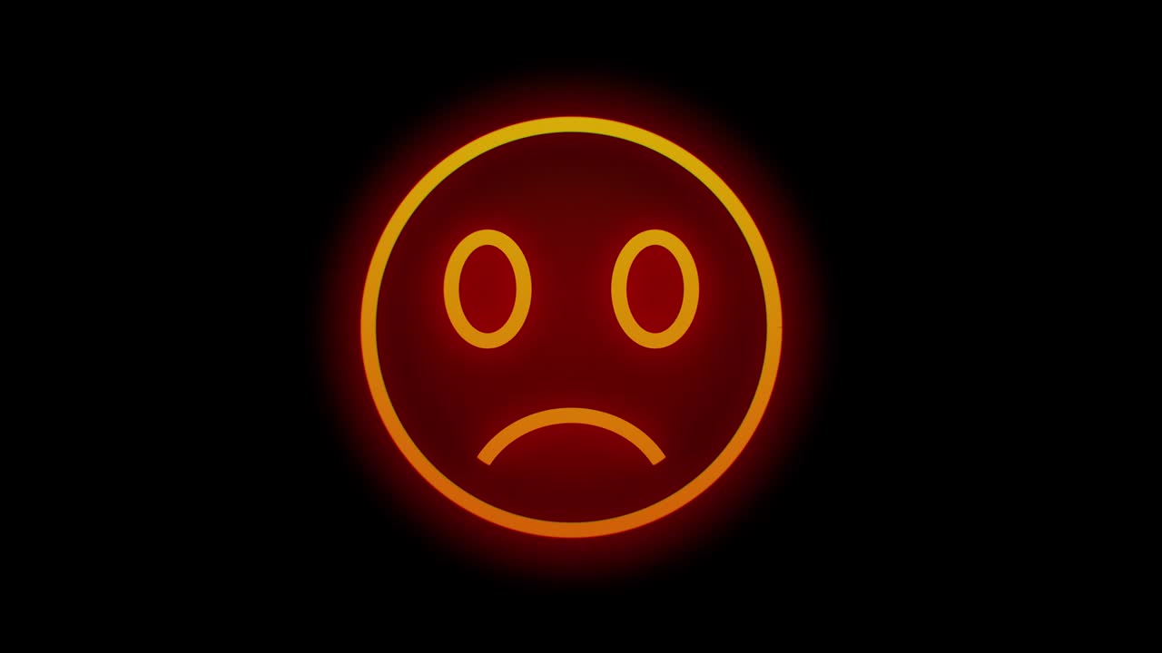 화려한 파란색 미소 표지판 3d 애니메이션 렌더링 네온 화려한 와이어 애니메이션 uhd 3840x2160