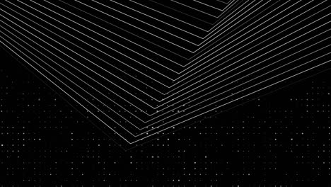 abstract black motion background with lines and dots