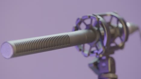 close-up of a sennheiser e 609 microphone with windscreen