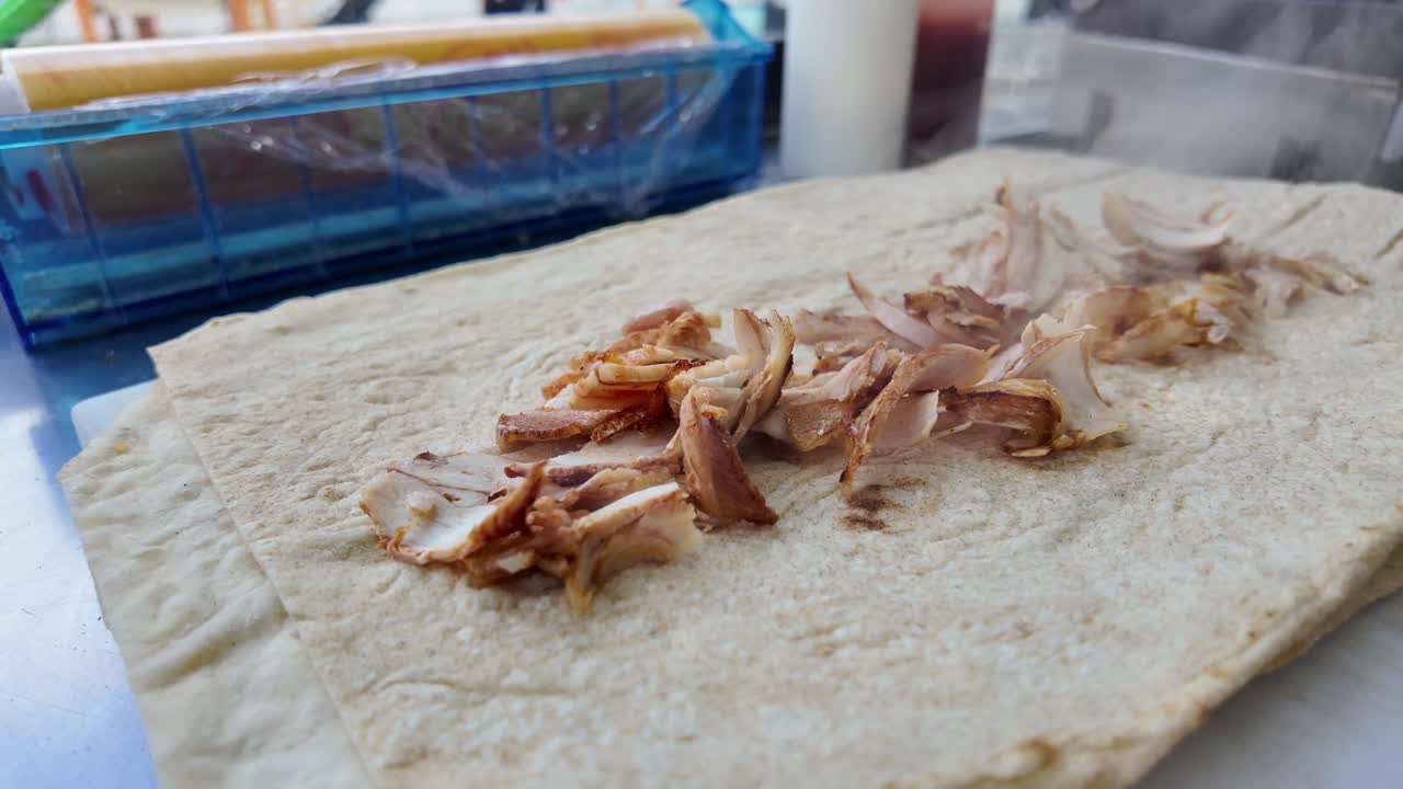 Preparing a Chicken Shawarma