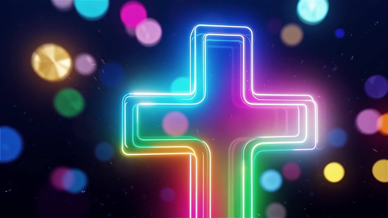 Croce Cristiana Luce Celestiale Sfondo per il Culto.