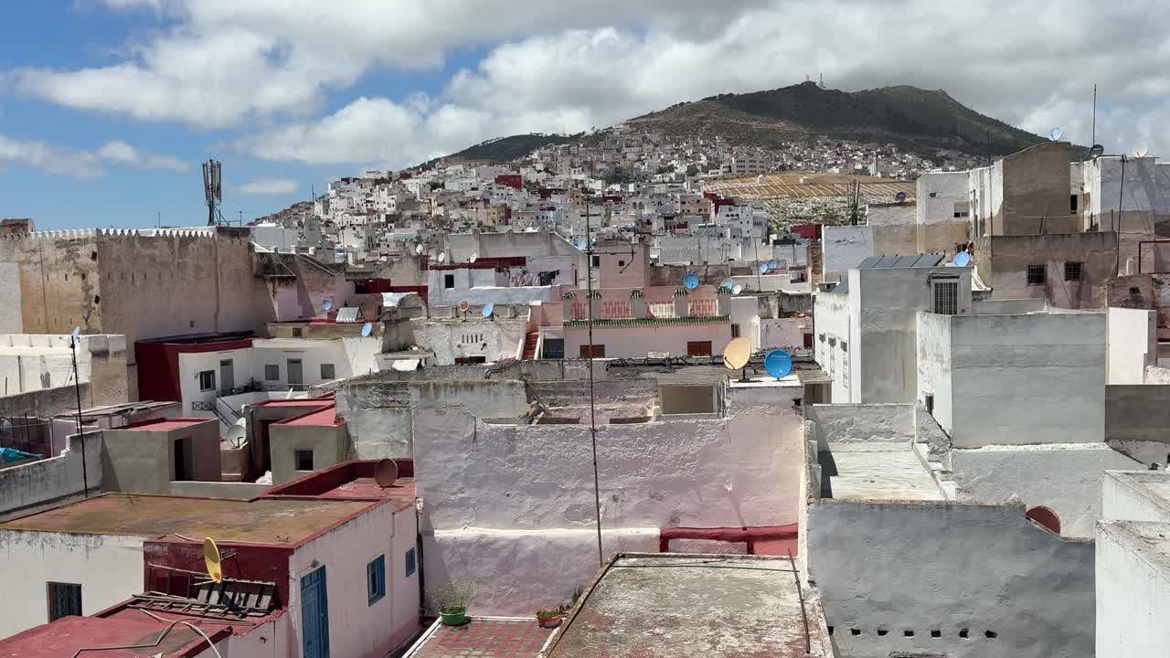 Skyline of Tetuan Moroccan city from a rooftop at day time