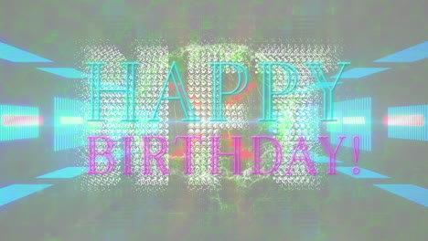 animación de texto de feliz cumpleaños sobre texto de nft.