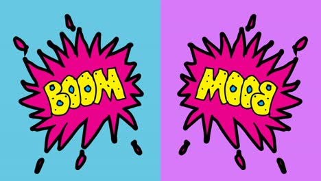 kids drawing pop art seamless background with theme of text boom