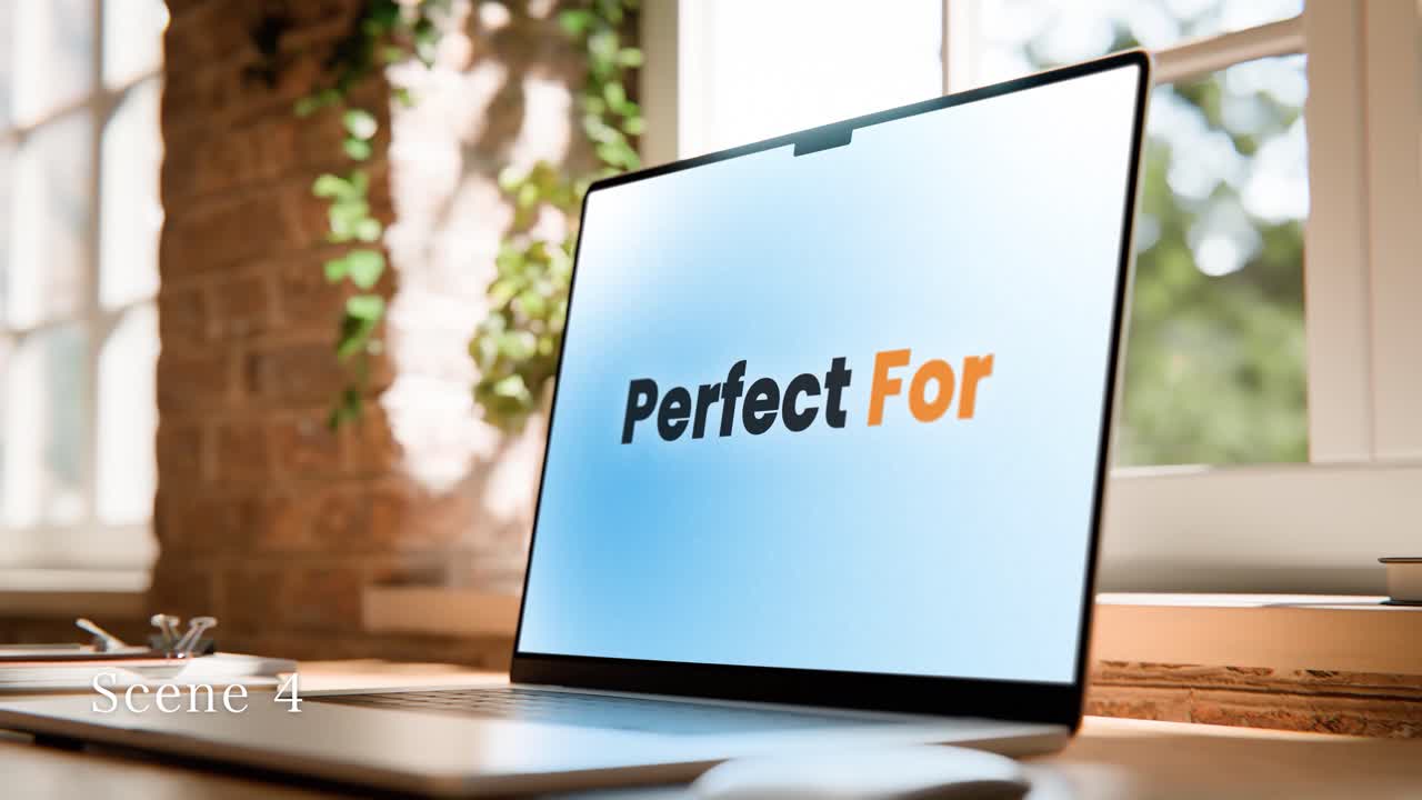 Laptop Screen Mockup – Industrial Loft Interior | 6-SET AE Template