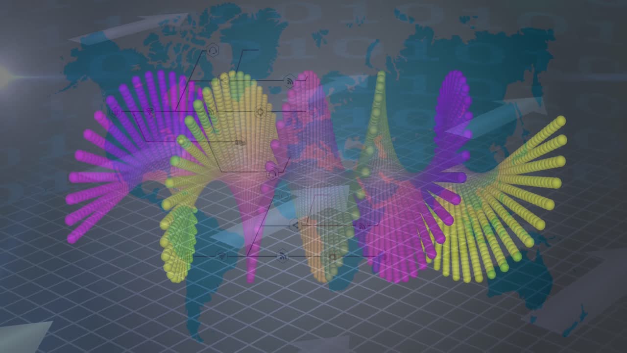 회색 배경에 대한 의료 데이터 처리의 애니메이션