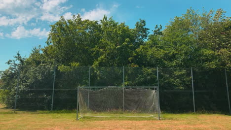 soccer football goal in a green park