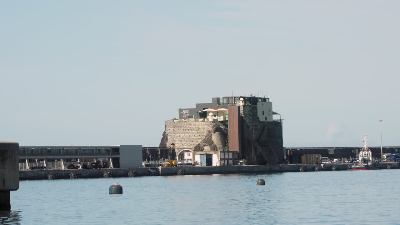 Empty Funchal port in the morning, Madeira island, Portugal