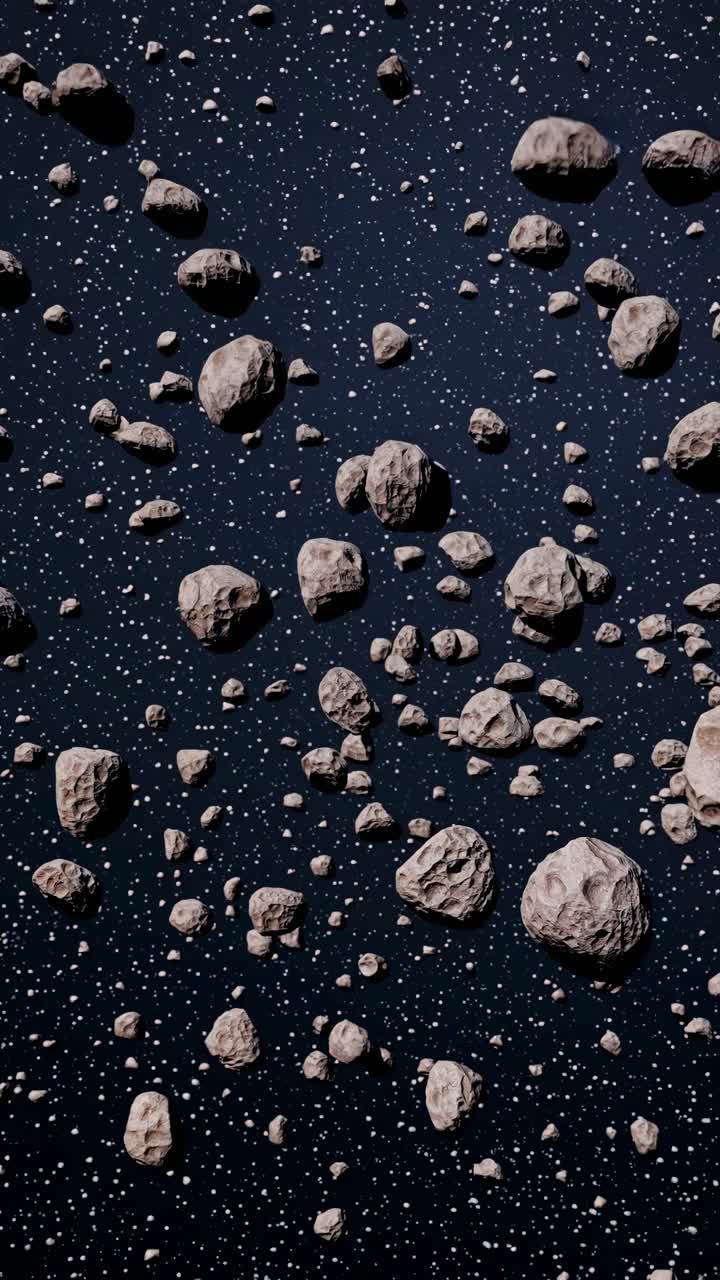 Aerial view of floating asteroids in space, creating a mesmerizing cosmic landscape