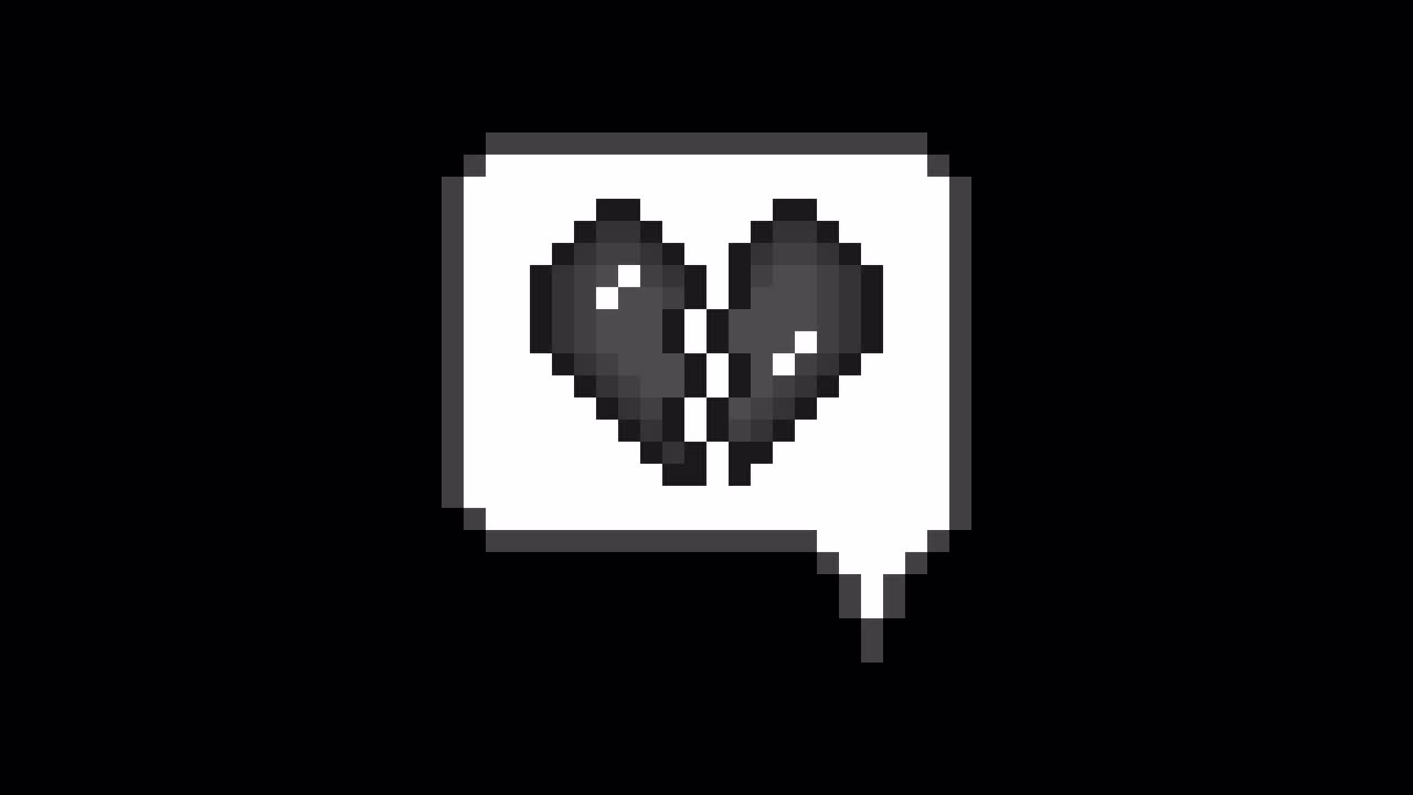 Pixel art animation icon speech bubble broken heart (6)