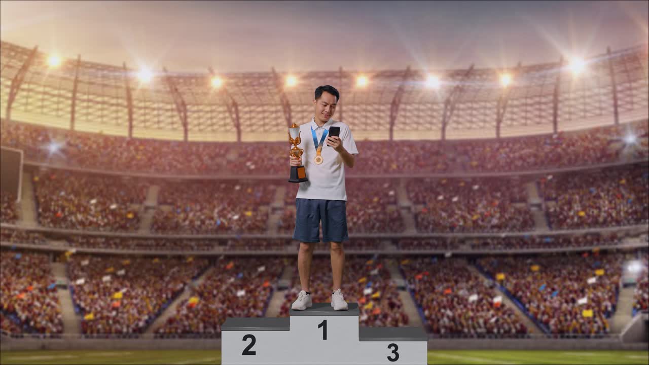 el ganador en el podio