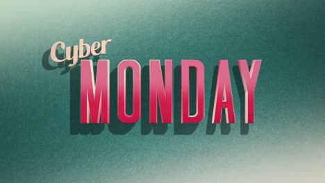 retro cyber monday text in 80s style on a green grunge texture