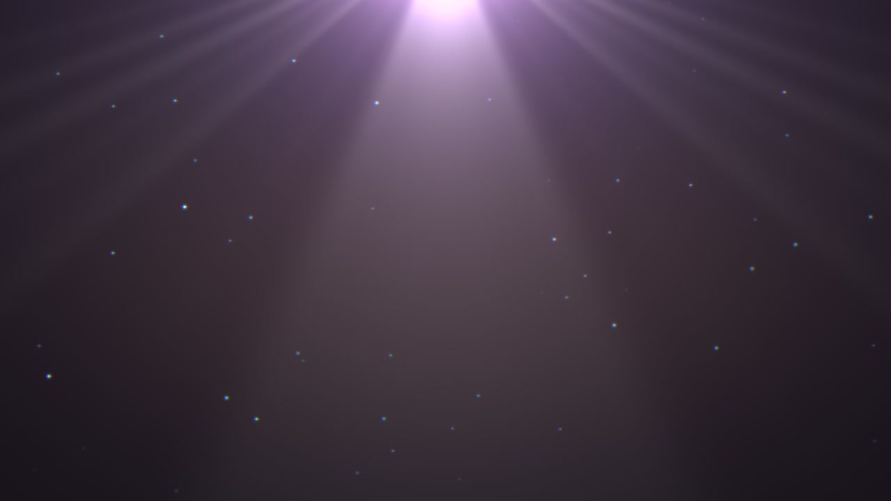 Fly blue stars and sun rays in galaxy