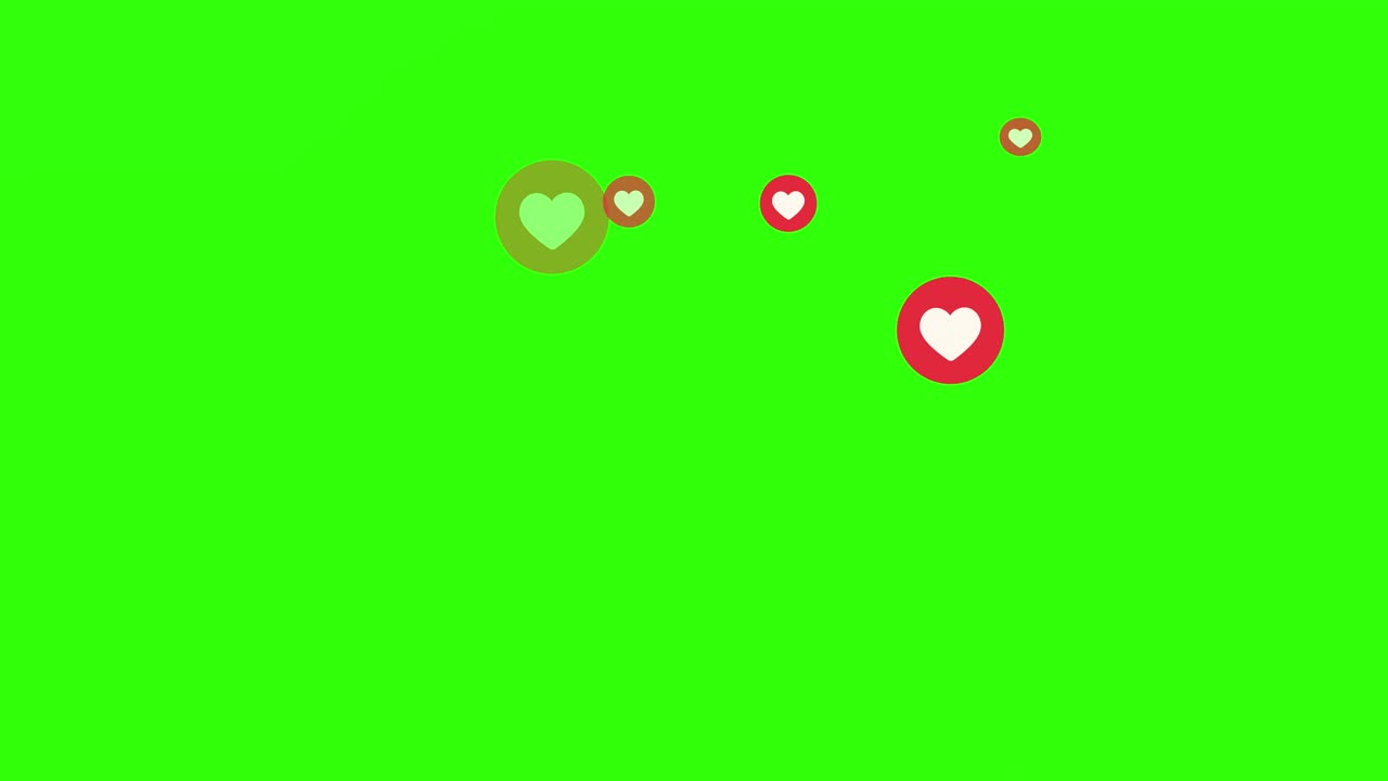 Animated Heart on green screen for social media. 4k video.