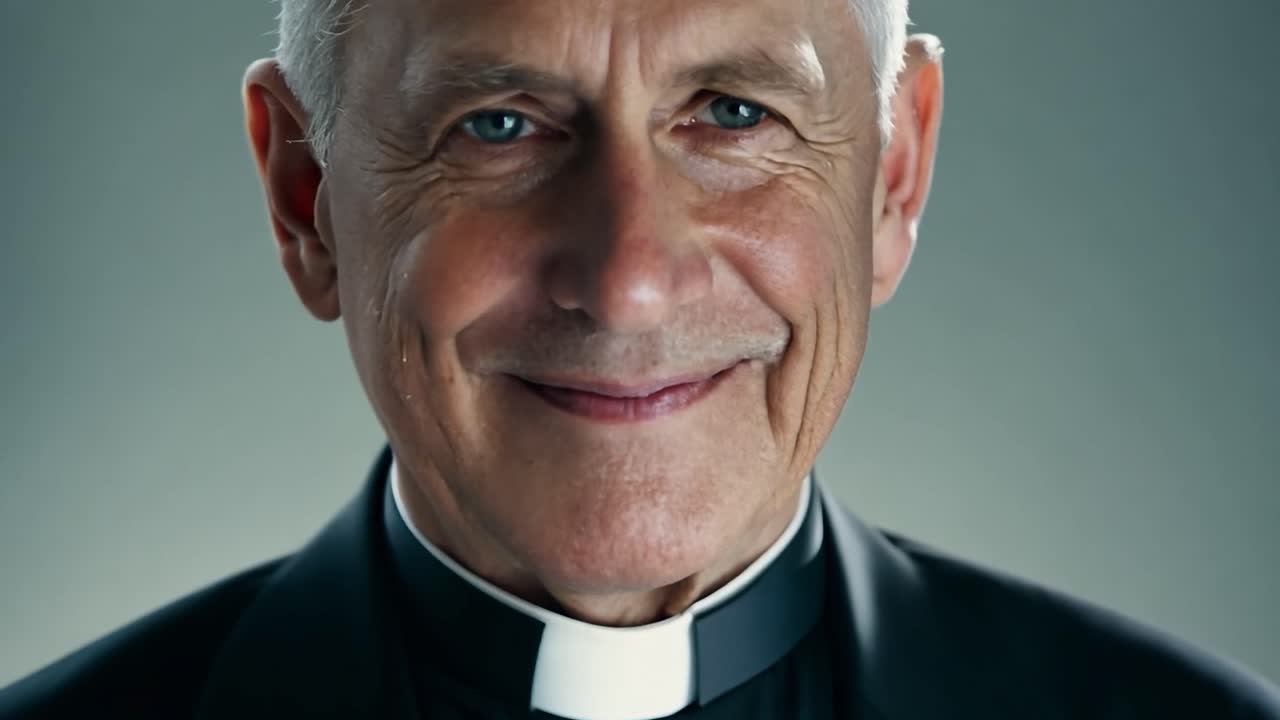 retrato de un sacerdote sonriente