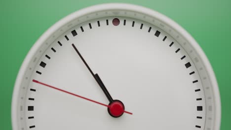 de cerca, un reloj blanco haciendo un espectáculo del tiempo.