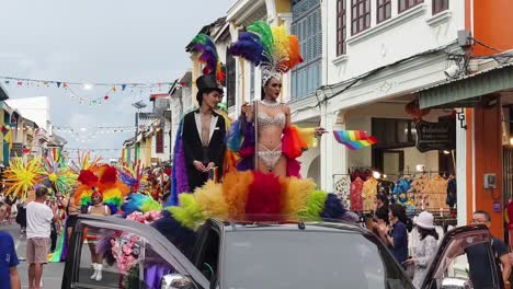 colorful lgbtq+ pride parade in thailand