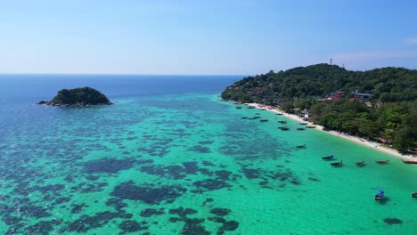 dream beach longtail boats in turquoise water