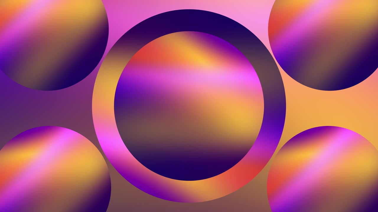 renderización 3d de anillos y círculos brillantes con efecto de gradiente multicolor. computador generado fondo abstracto de círculos de vibración